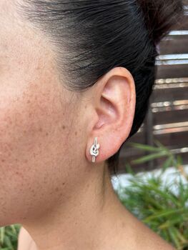 Knot Stud Earrings In Sterling Silver, 2 of 6