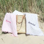 Personalised Mono Stripe Hammam Bath And Beach Towel, thumbnail 1 of 10