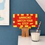 'Watch Your Step!' Lego Compatible Wall Sign, thumbnail 1 of 4