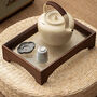 Glass Serving Tray With Wooden Frame – Walnut, thumbnail 2 of 4