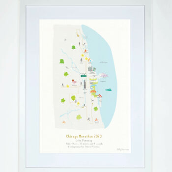 Chicago Marathon Route Map Personalised Print, 2 of 3