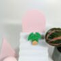 Alocasia Plant Brooch On Acrylic And Oak Wood, thumbnail 5 of 6