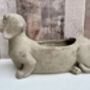 Grey Dachshund Planter Sausage Dog Flower Pot Home Decor, thumbnail 5 of 11