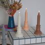 Boho Table Pillar Candle / Minimalist Neutral Decor, thumbnail 1 of 4