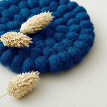 Fair Trade Handmade Eco Felt Ball Coaster, 3 of 12
