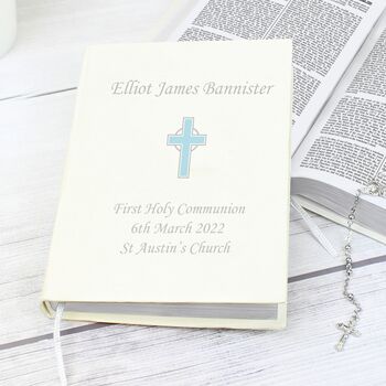 Personalised Blue Cross Holy Bible, 2 of 3