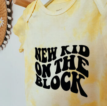 Tie Dye New Kid On The Block Bodysuit | New Baby Gift, 2 of 4