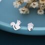Mismatched Squirrel And Acorn Stud Earrings, thumbnail 2 of 12