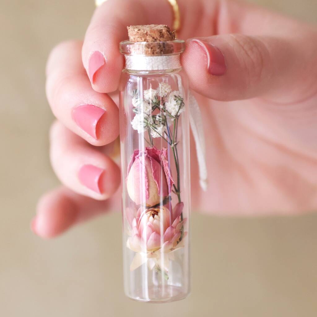 Small Dried Flower Glass Bottle By Lisa Angel