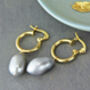 Large Aqua Baroque Pearl Hoop Earrings, thumbnail 5 of 9