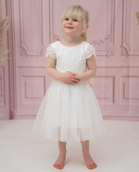 Soft Lace And Tulle Flower Girl Dress, 5 of 8