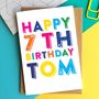 Happy Birthday Colourful Personalised Greeting Card, thumbnail 5 of 5