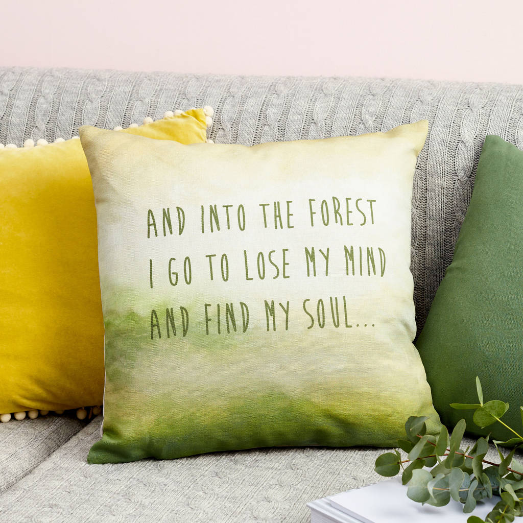 green ombre inspirational quote cushion by tillie mint loves