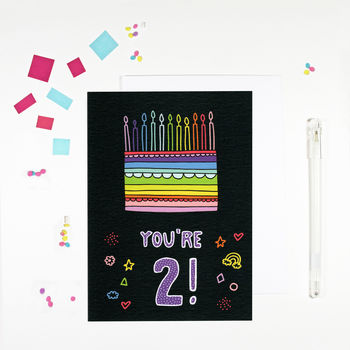 Children's Rainbow Cake Birthday Cards, 3 of 11