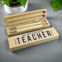 Best Teacher Wooden Pen And Pencil Set, thumbnail 3 of 5