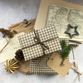 Gingham Paper Fibre Wrapping Paper, 6 of 6