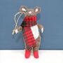 Felt Mouse With Tartan Plaid Scarf, thumbnail 1 of 3