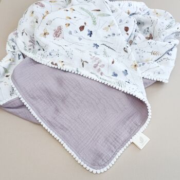 Organic Muslin Floral Baby Blanket, 7 of 12