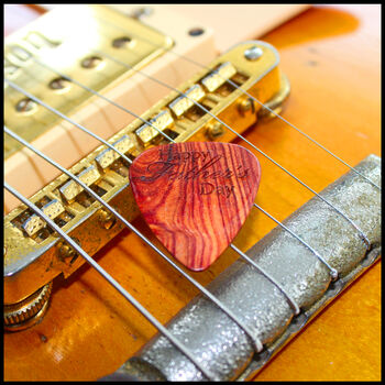 Happy Father's Day Exotic Timber Guitar Pick, 7 of 10