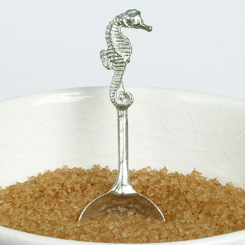 Seahorse Pewter Sugar Spoon, Seahorse Gifts, 4 of 8