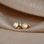 Round 9ct Gold Stud Earrings With Cubic Zirconia, thumbnail 2 of 4