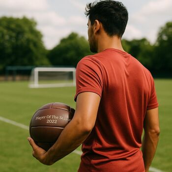 Personalised Vintage Dark Brown Leather Football, 5 of 10