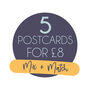 Any Five Postcard Prints, Mix And Match, thumbnail 1 of 6