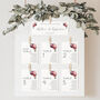 Wedding Seating Plan Cards Burgundy Red Pink Florals, thumbnail 6 of 7
