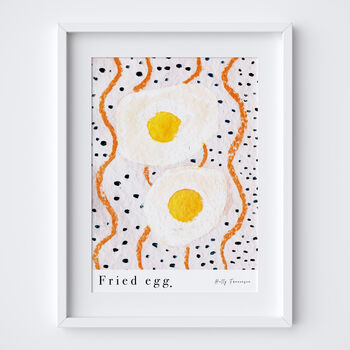 Fried Egg Art Print Brunch Kitchen Poster, 9 of 12