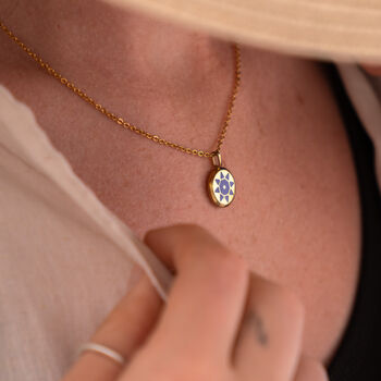 Purple Solis Blue Violet Glowing Pendant Necklace With Uv Keyring Torch, 2 of 12