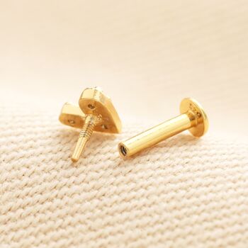 Sterling Silver Crystal Heart Piercing Earring, 5 of 6