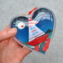 Personalised Moonlit Sail Boat Message Heart, thumbnail 3 of 5