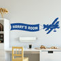 Personalised Airplane Wall Sticker Gift For Boys Room, thumbnail 1 of 2