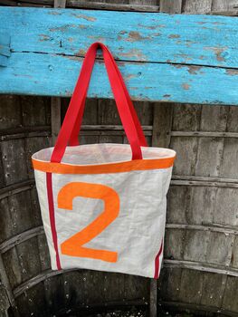 Genoa Upcycled Sailcloth Tote Bag, 7 of 8