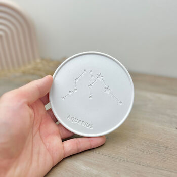 Aquarius Star Sign February Birthday Gift Coaster, 3 of 4