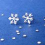 Sterling Silver Snowflake Earrings, thumbnail 5 of 7