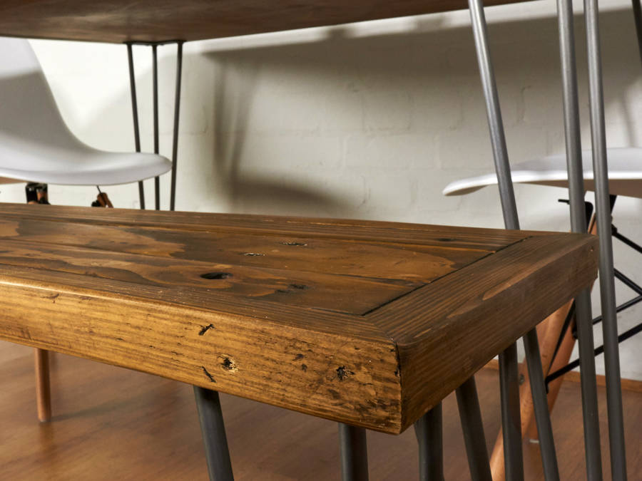 Reclaimed Pallet Dining Table And Bench Hairpin Legs By Sunnyside