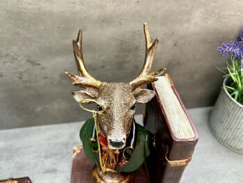 Set Of Elegant Suited Deer Bookends Novelty Décor Gift, 11 of 12