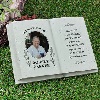 Personalised Botanical Memorial Photo Resin Book, 3 of 3