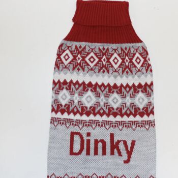 Personalised Knitted Christmas Dog Jumper, 2 of 5