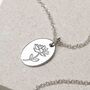 Sterling Silver July Birth Flower Necklace, thumbnail 2 of 7