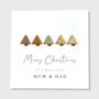 Mum And Dad Christmas Card Leather Trees, thumbnail 1 of 2