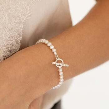 Personalised Pearl T Bar Bracelet, 2 of 7