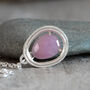 Pink Sapphire Necklace In Sterling Silver, thumbnail 2 of 6