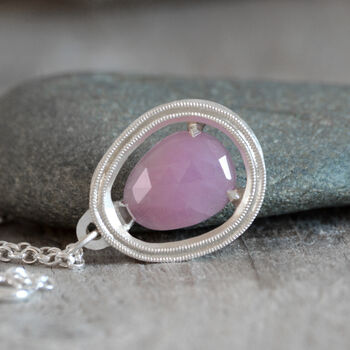 Pink Sapphire Necklace In Sterling Silver, 2 of 6