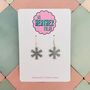Snowflake Glitter Christmas Resin Earrings Gold And Silver, thumbnail 1 of 8