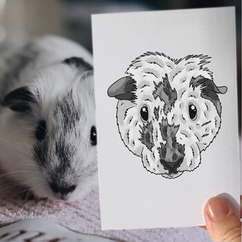 Personalised Multiple Guinea Pig Portrait Face Print, 8 of 12