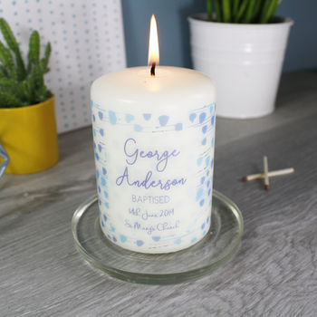 Patterned Christening Candle For Boys And Girls, 2 of 9