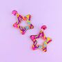 Colourful Acrylic Star Earrings, thumbnail 2 of 9