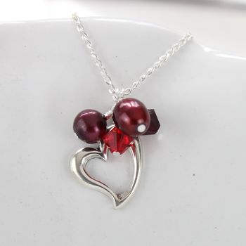 Silver Heart Necklace In Many Colours, 12 of 12